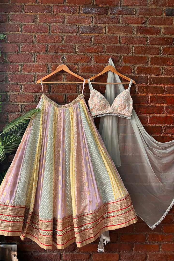 Multipanel And Multicolor Lehenga Set