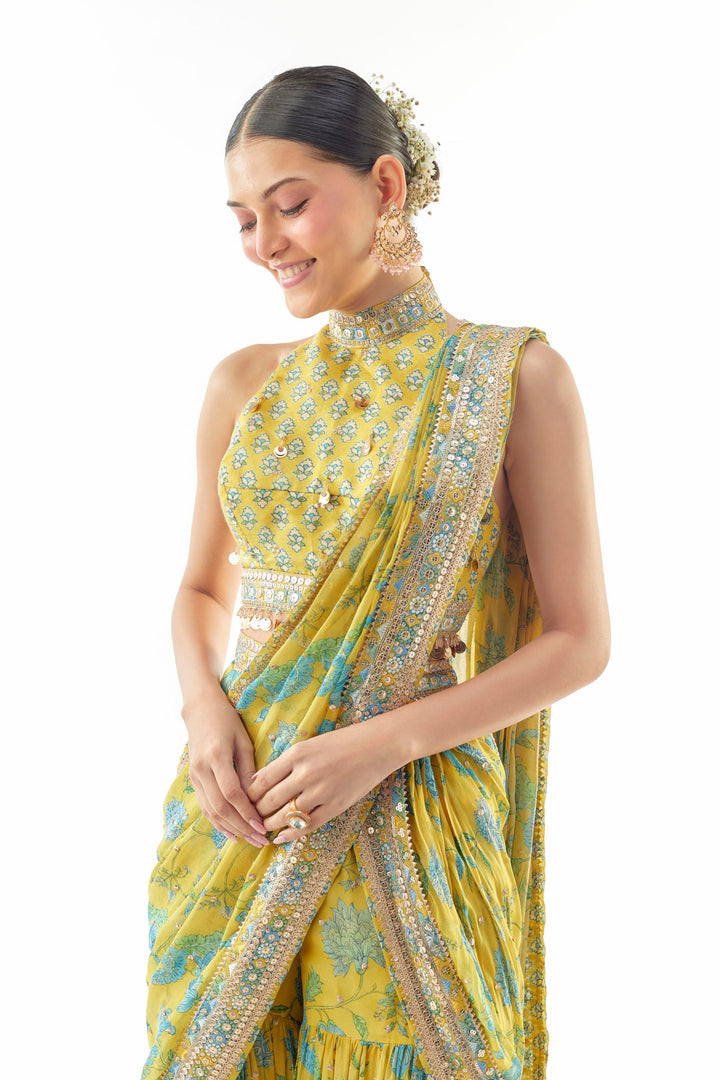 Pakhi Sharara Saree Set