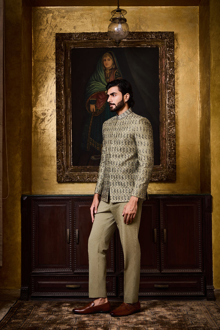 Olive Green Jodhpuri Set