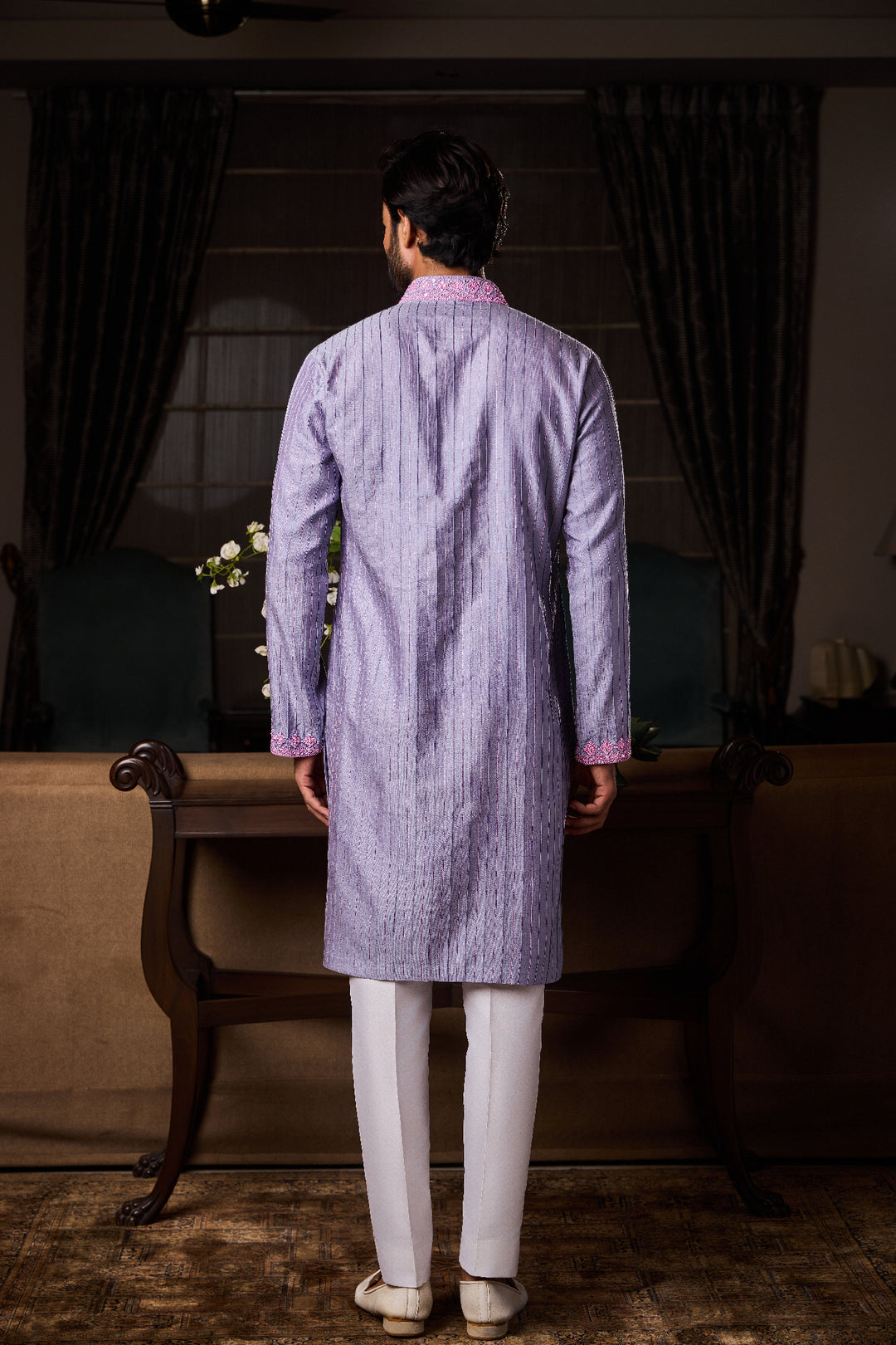 Lilac Dhagai Kurta Pant Set