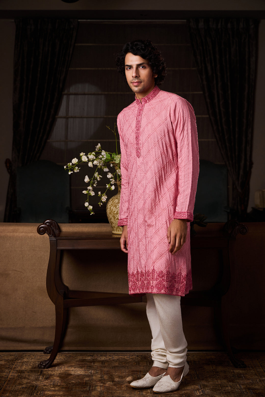 Old Rose Ps Dhagai Kurta Set