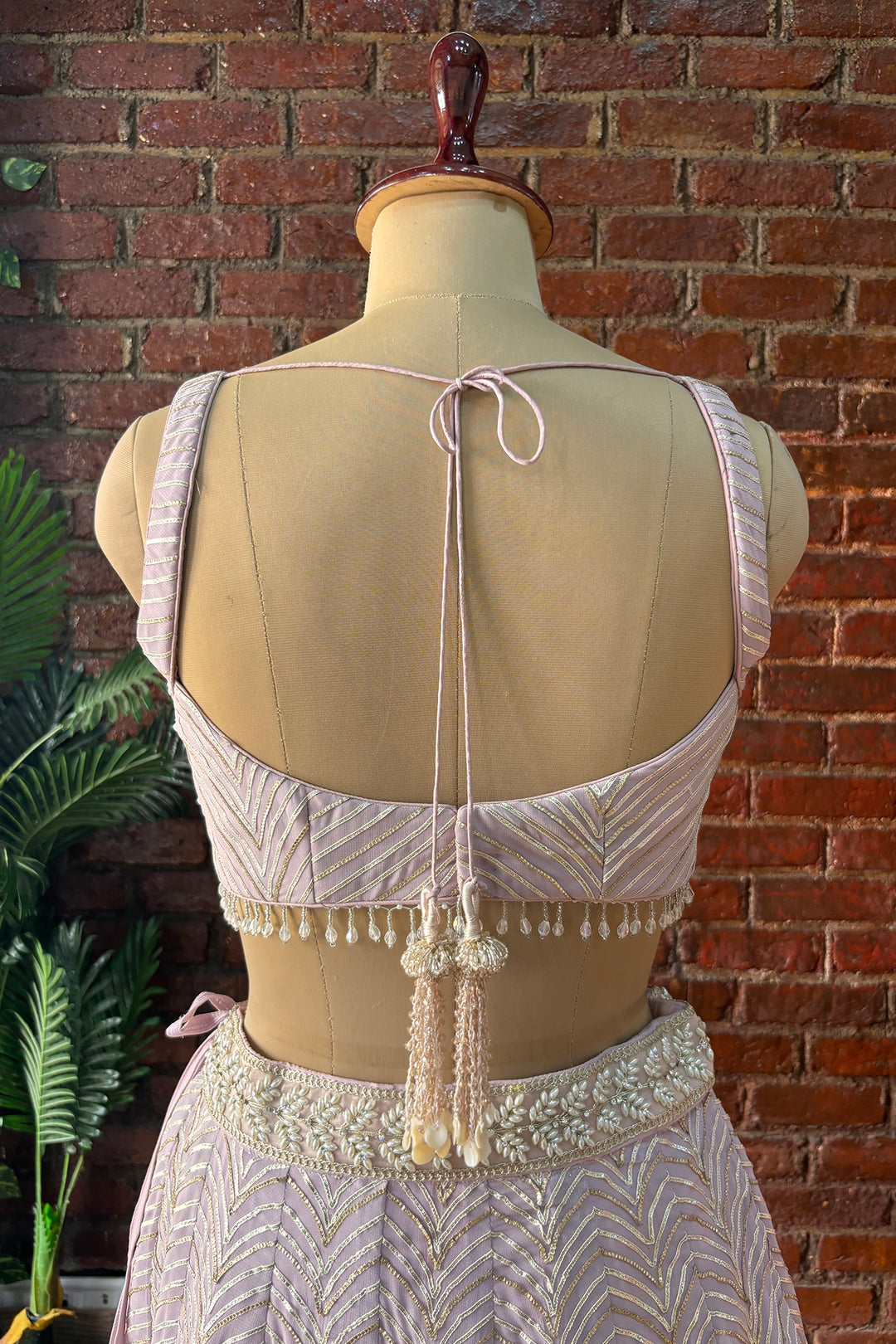 Mauve Gota Work Lehenga