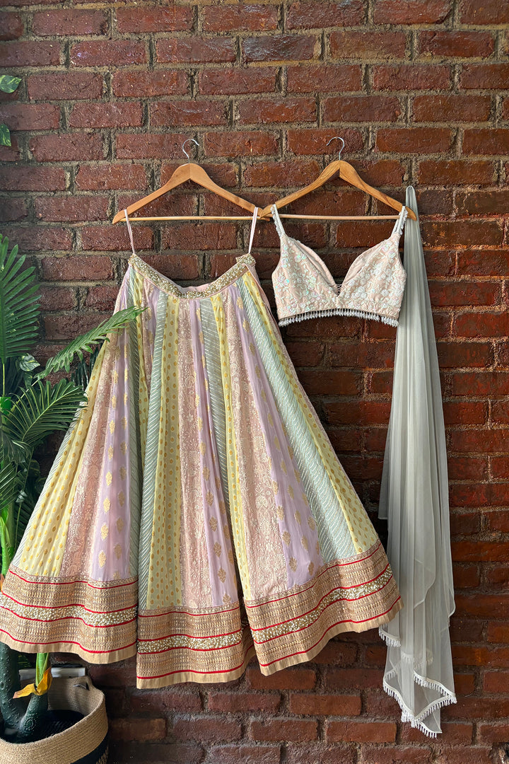 Multipanel And Multicolor Lehenga Set