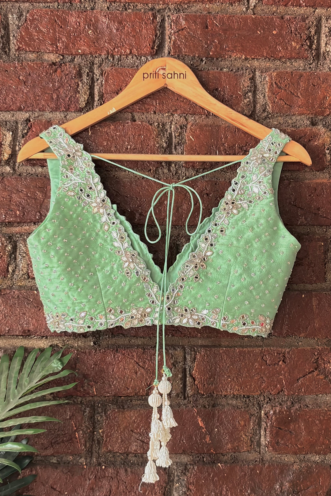 Green Gota Work Lehenga Set