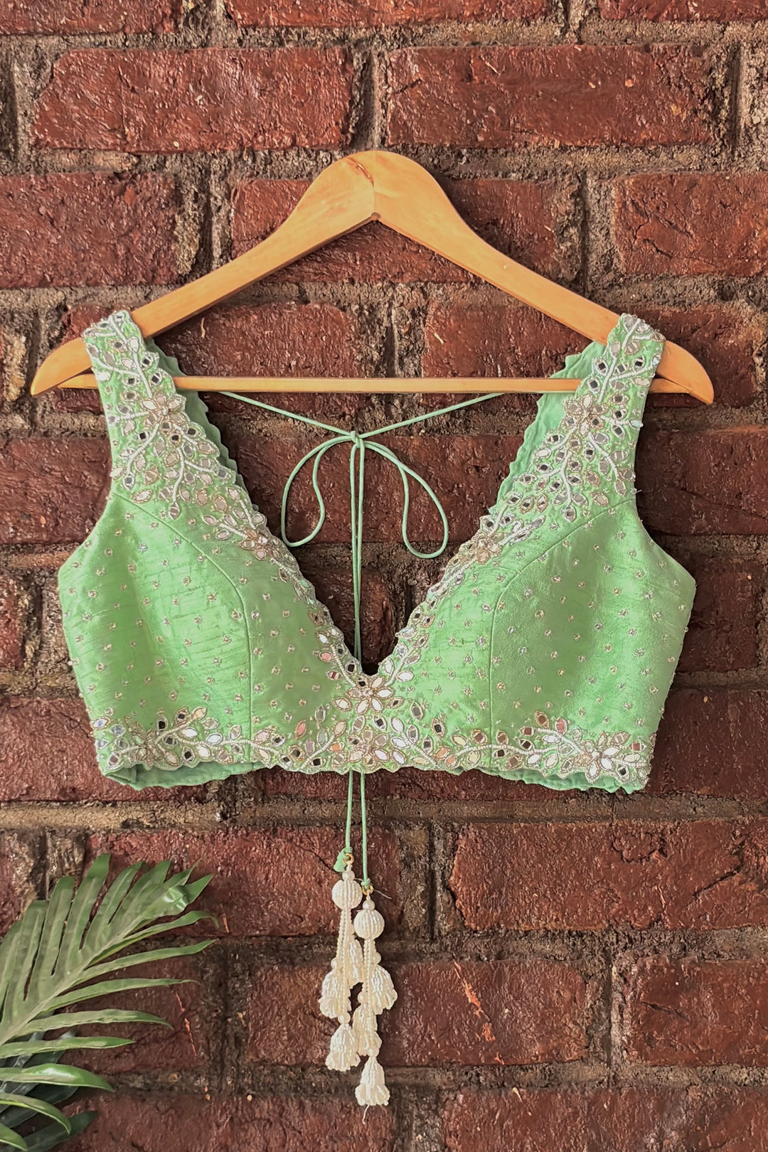 Green Gota Work Lehenga Set