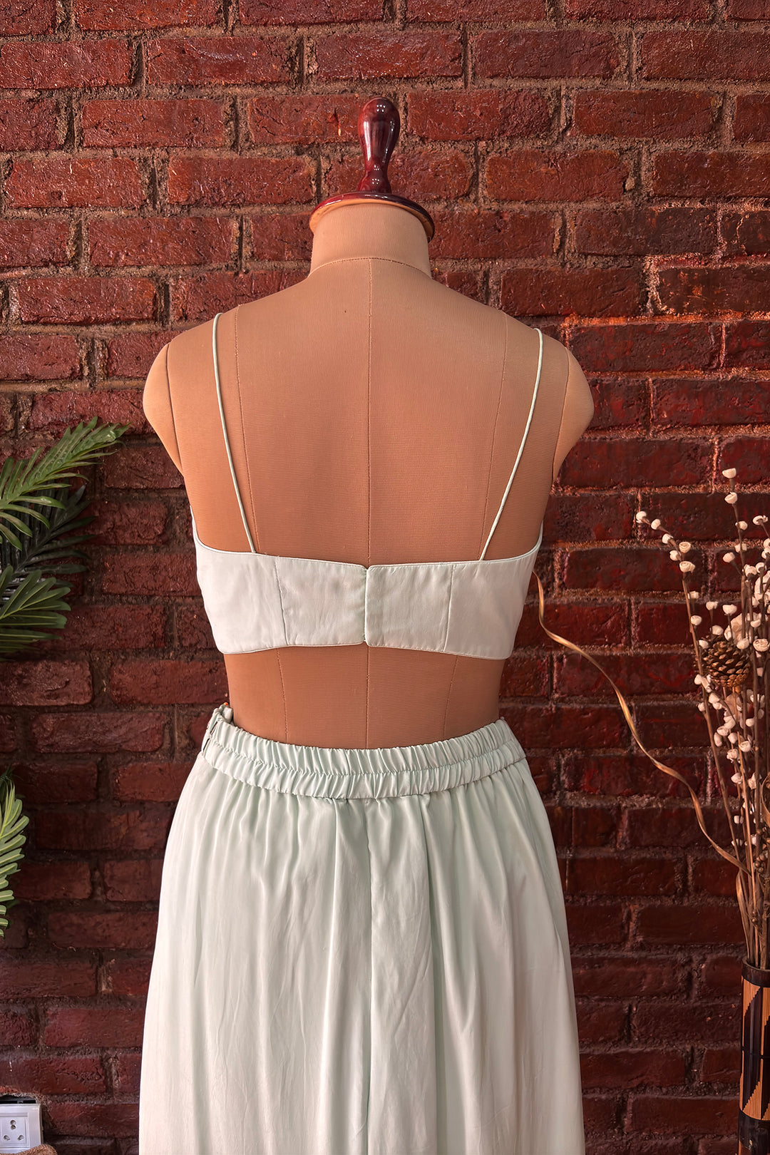 Mint Sequin Work Jacket And Pant Set