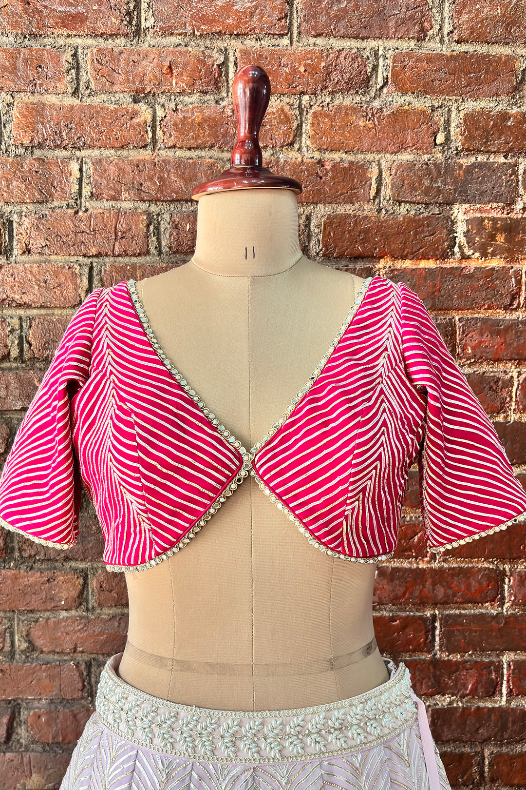 Mauve And Hot Pink Gota Work Lehenga