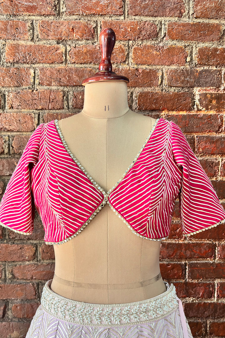 Mauve And Hot Pink Gota Work Lehenga