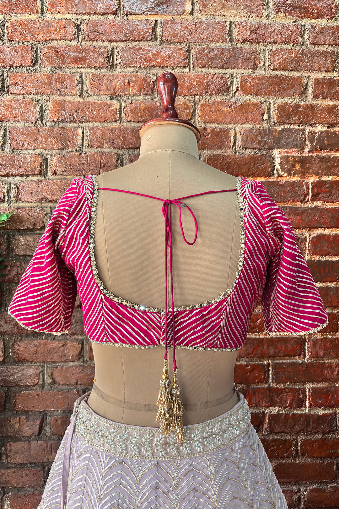 Mauve And Hot Pink Gota Work Lehenga