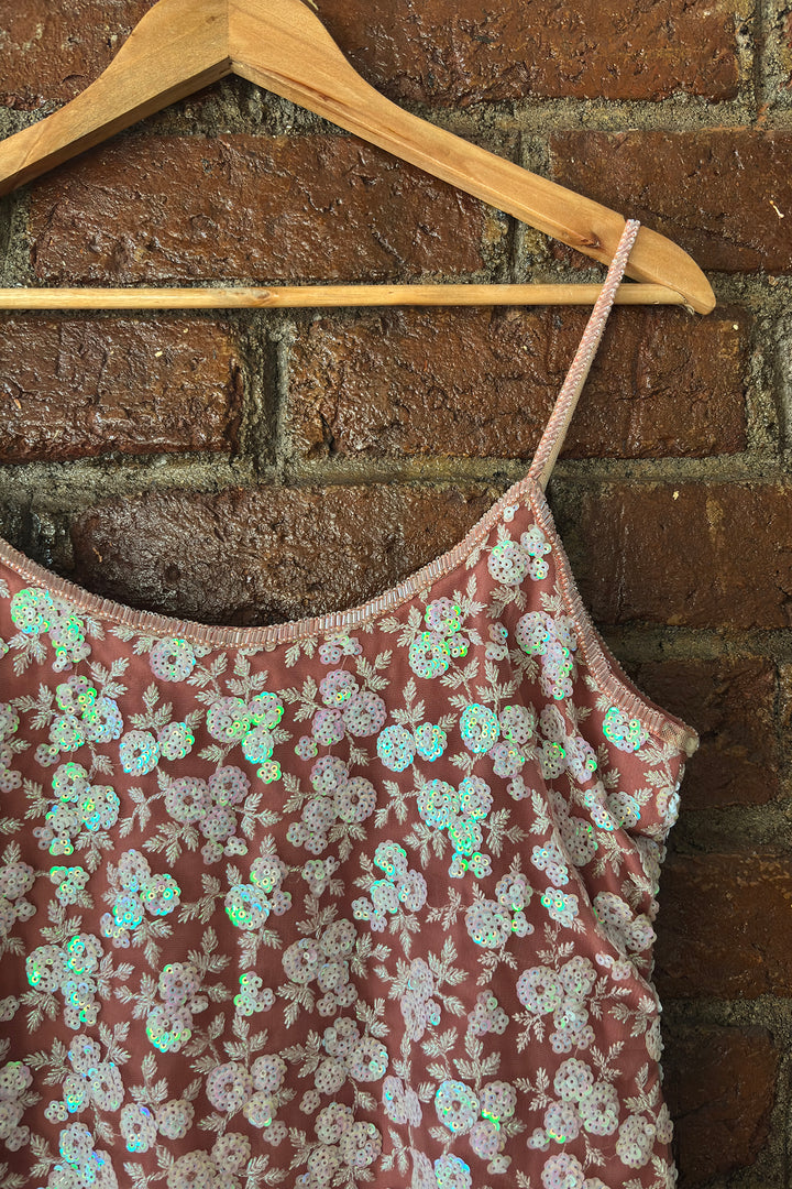 Rose Dust Sequin Work Kurta And Sharara Set