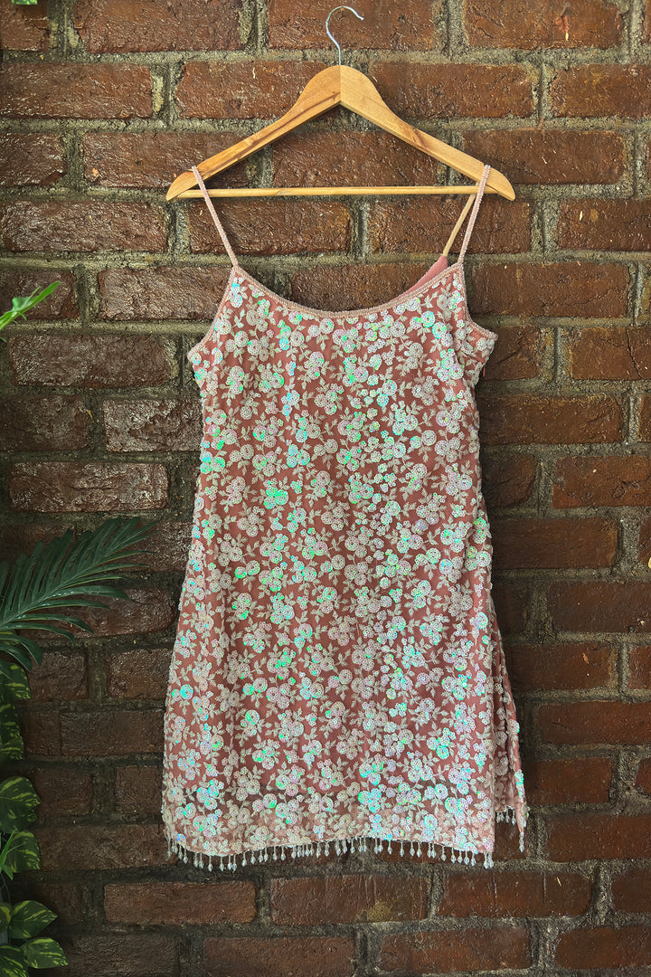 Rose Dust Sequin Work Kurta And Sharara Set