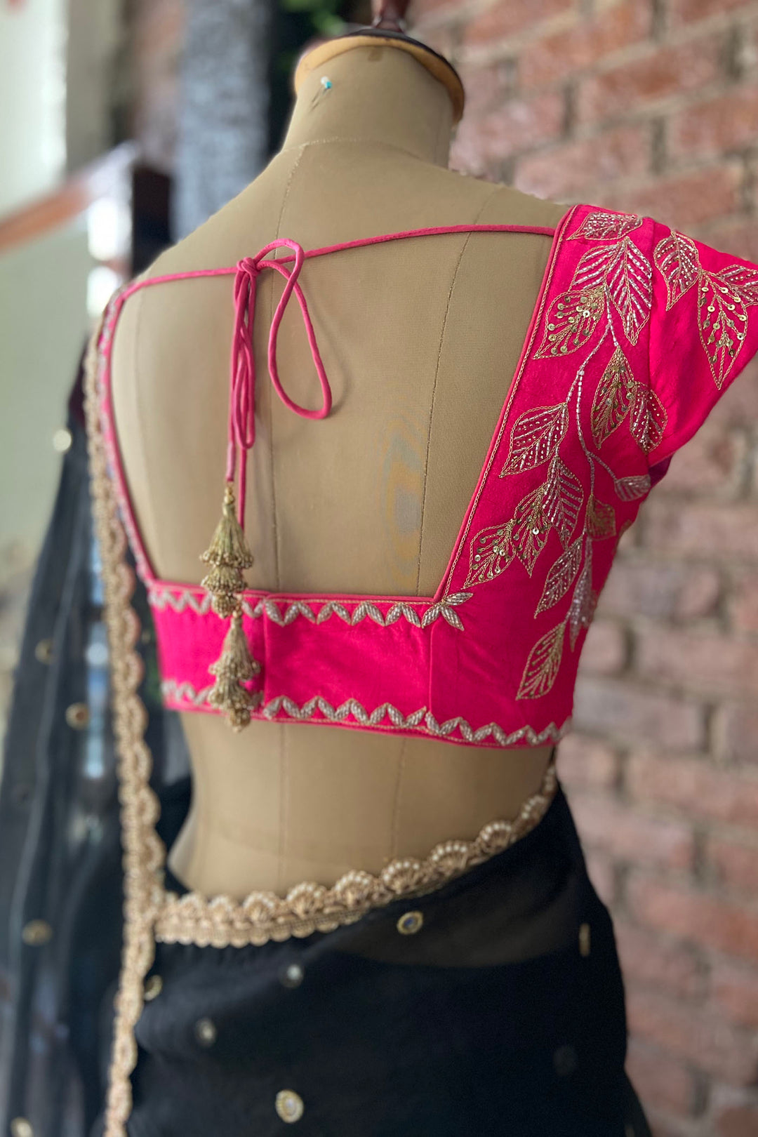 Black Organza Embroidered Saree