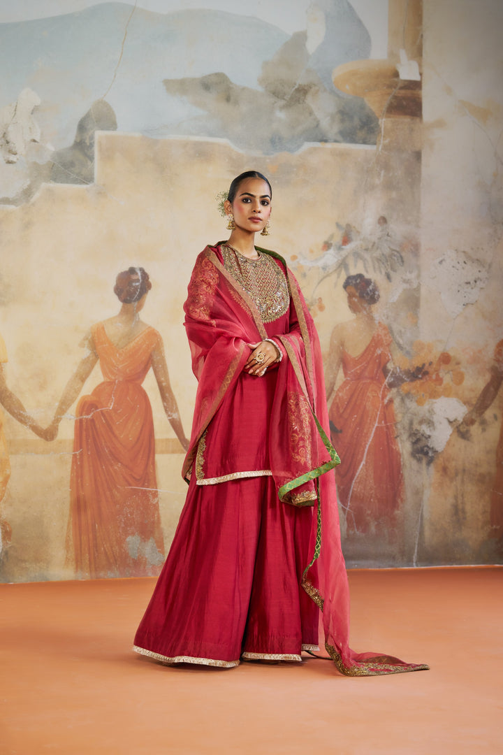 Red Mughal Suit Set