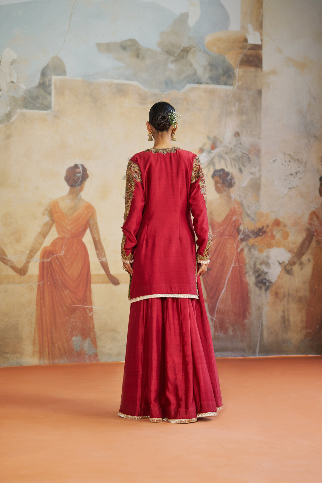 Red Mughal Suit Set