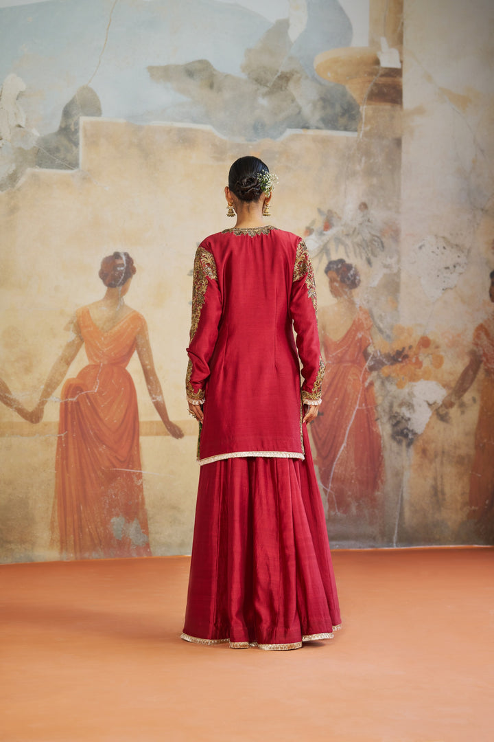 Red Mughal Suit Set