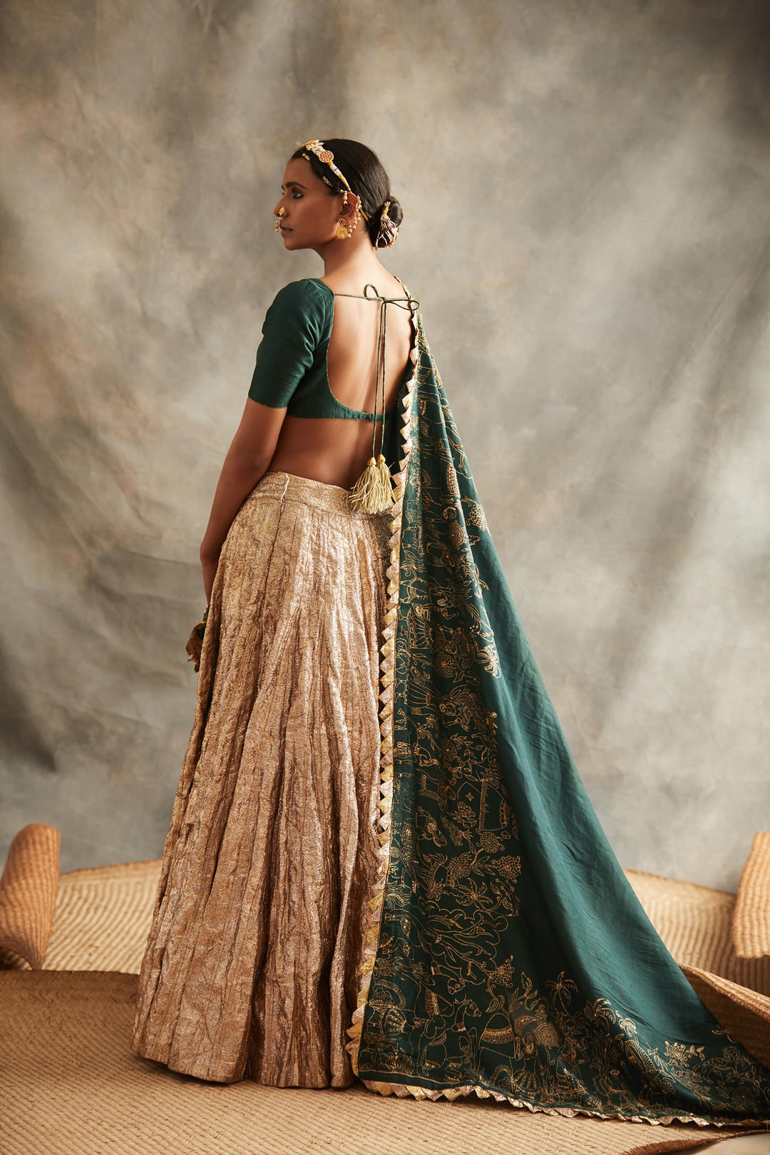 Panna Chandi Lehenga Set