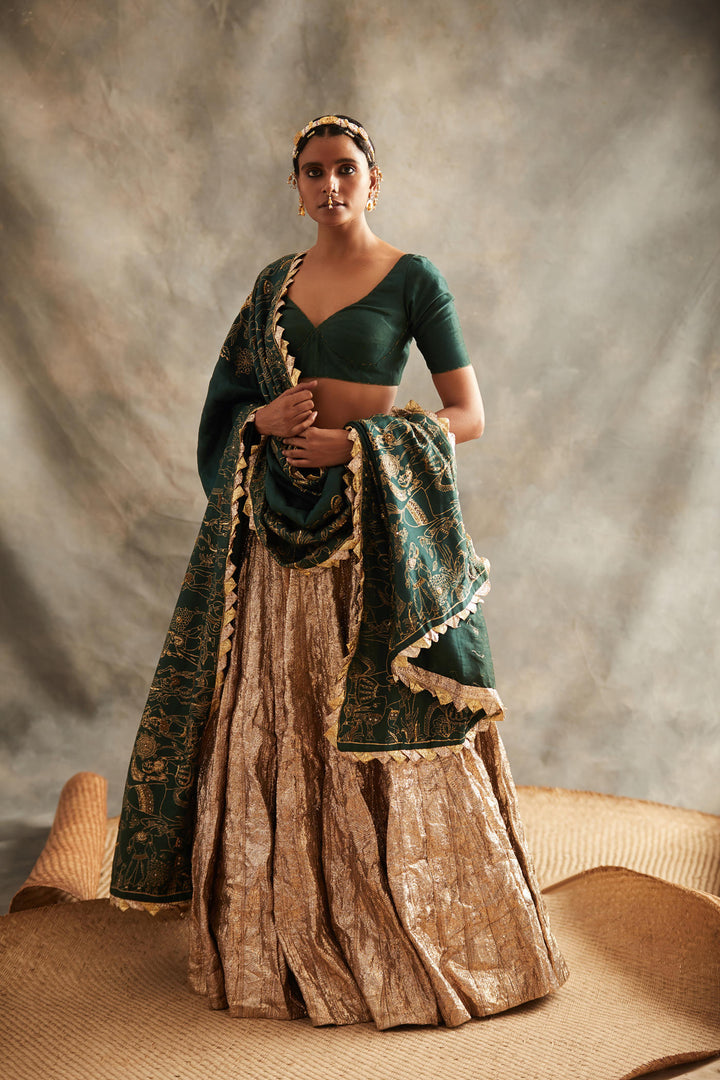 Panna Chandi Lehenga Set