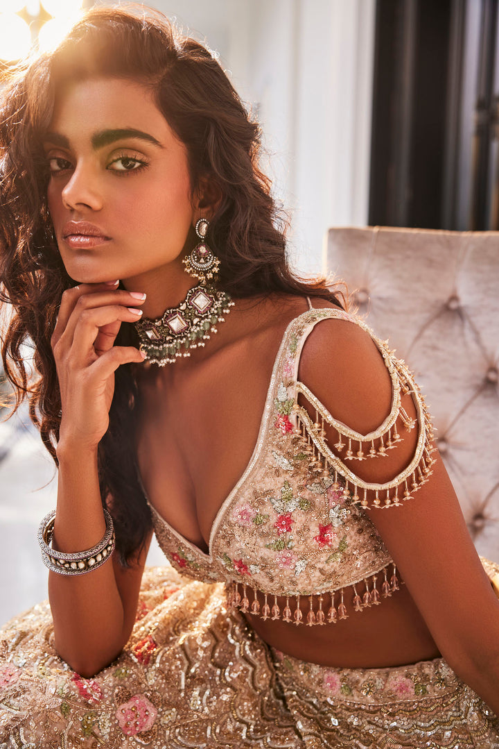 Ivory Organza Embroidered Set