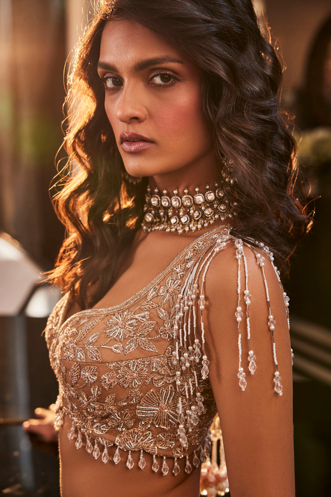 Gold Embroidered Organza Set