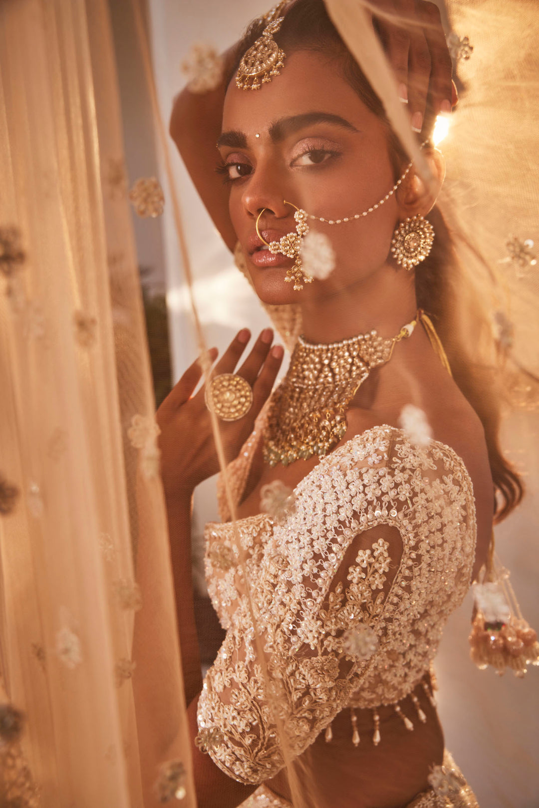 Ivory Organza Embroidered Set