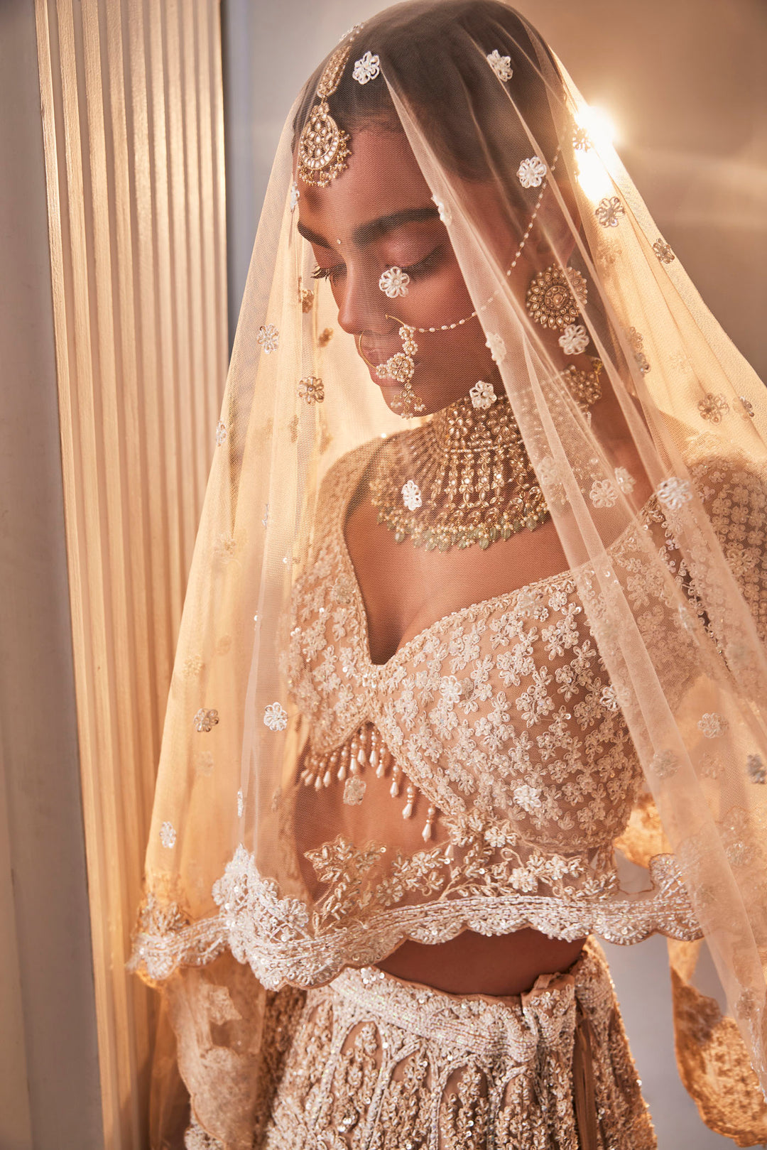 Ivory Organza Embroidered Set