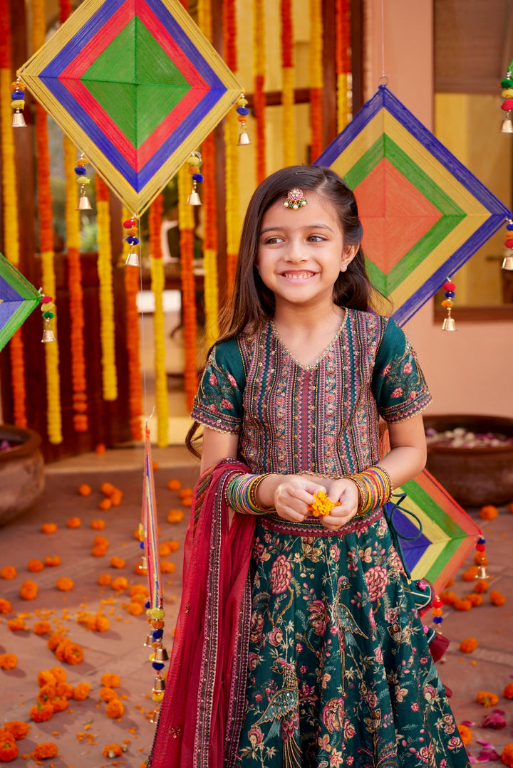 Bageecha Peacock Lehenga