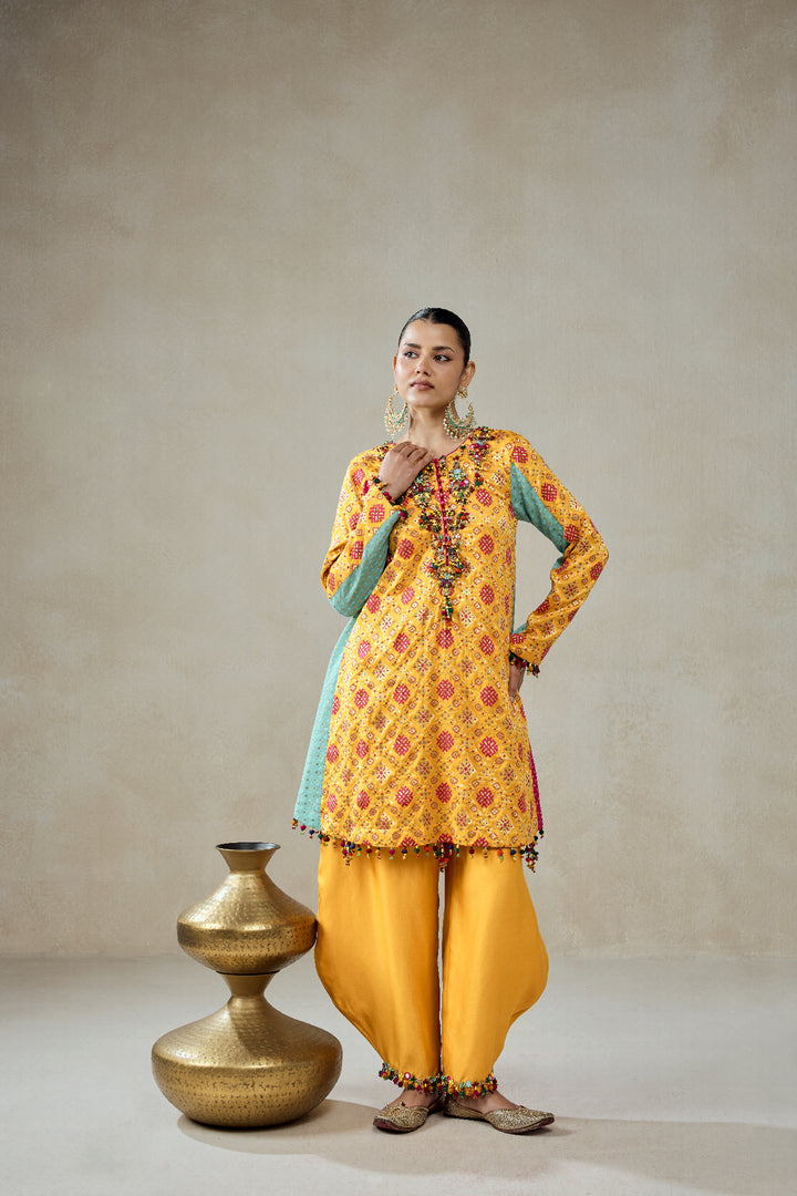 Yellow Patola Silk Suit Salwar Set