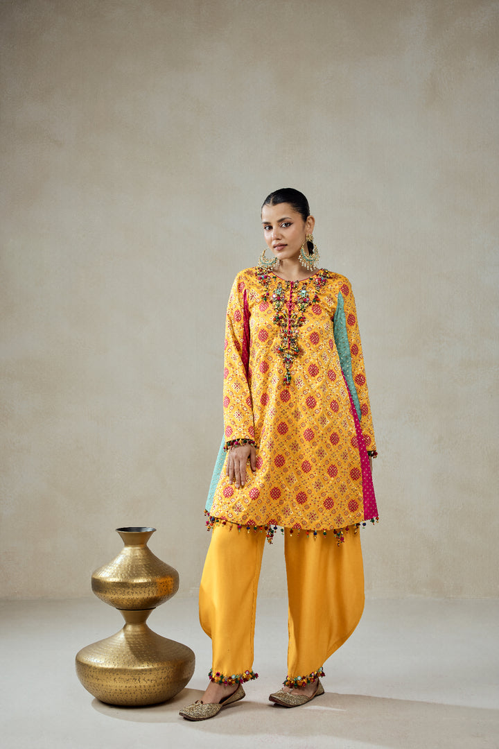 Yellow Patola Silk Suit Salwar Set