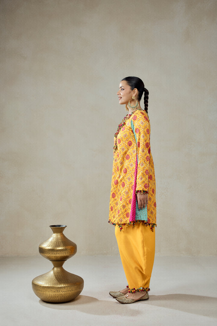 Yellow Patola Silk Suit Salwar Set