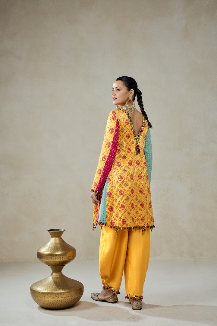 Yellow Patola Silk Suit Salwar Set
