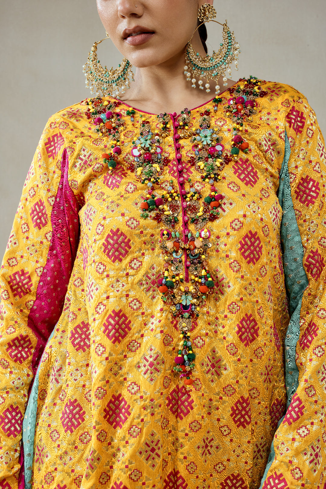 Yellow Patola Silk Suit Salwar Set