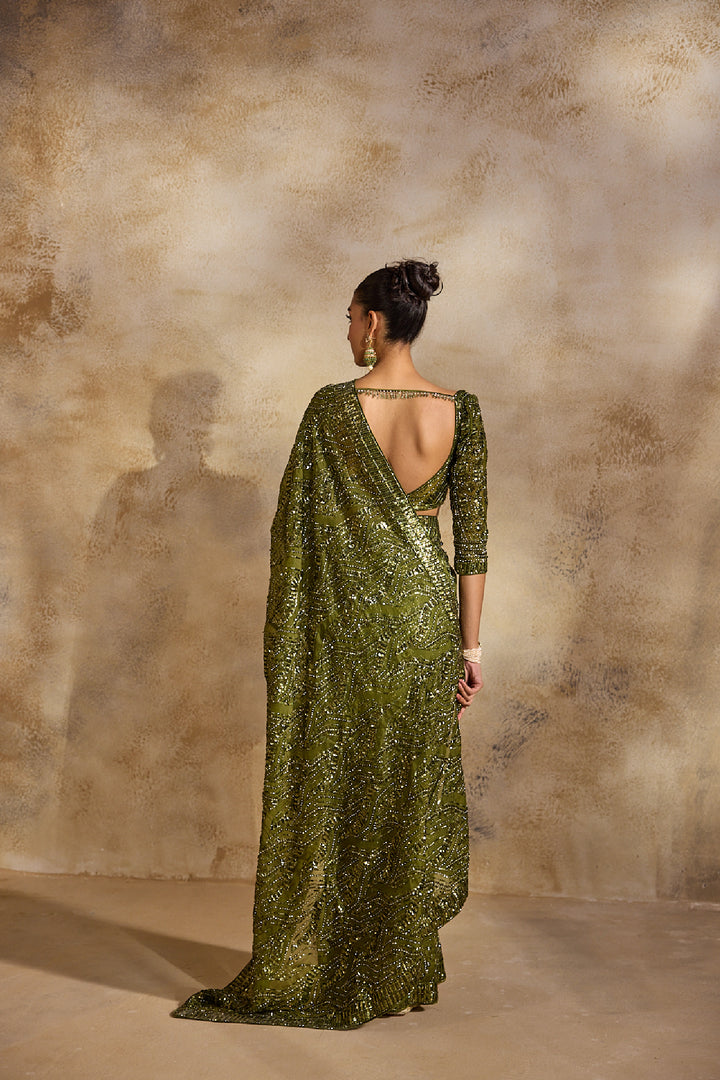 Olive Green Saree Blouse