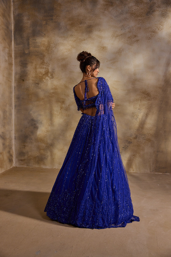 Electric Blue Lehenga Choli Dupatta