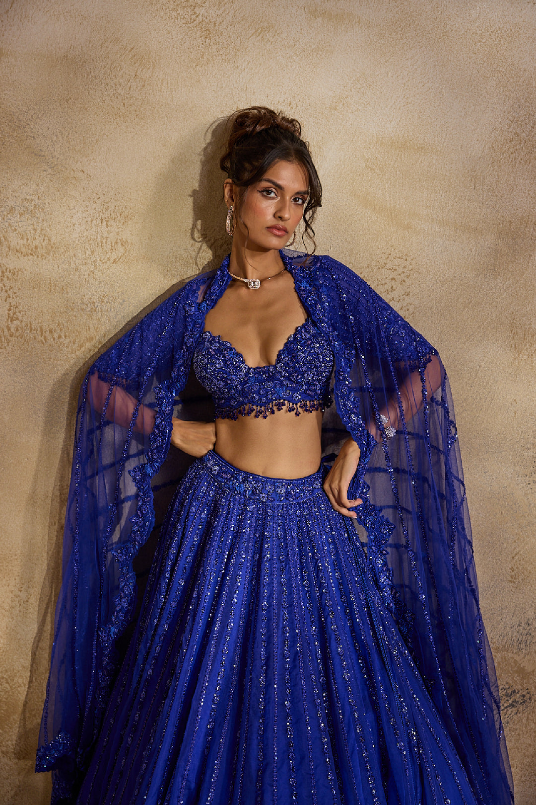 Electric Blue Lehenga Choli Dupatta