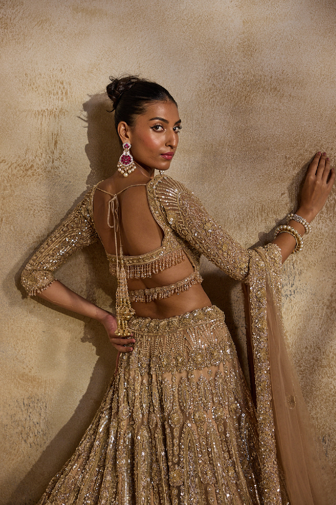Champagne Gold Lehenga Choli Dupatta