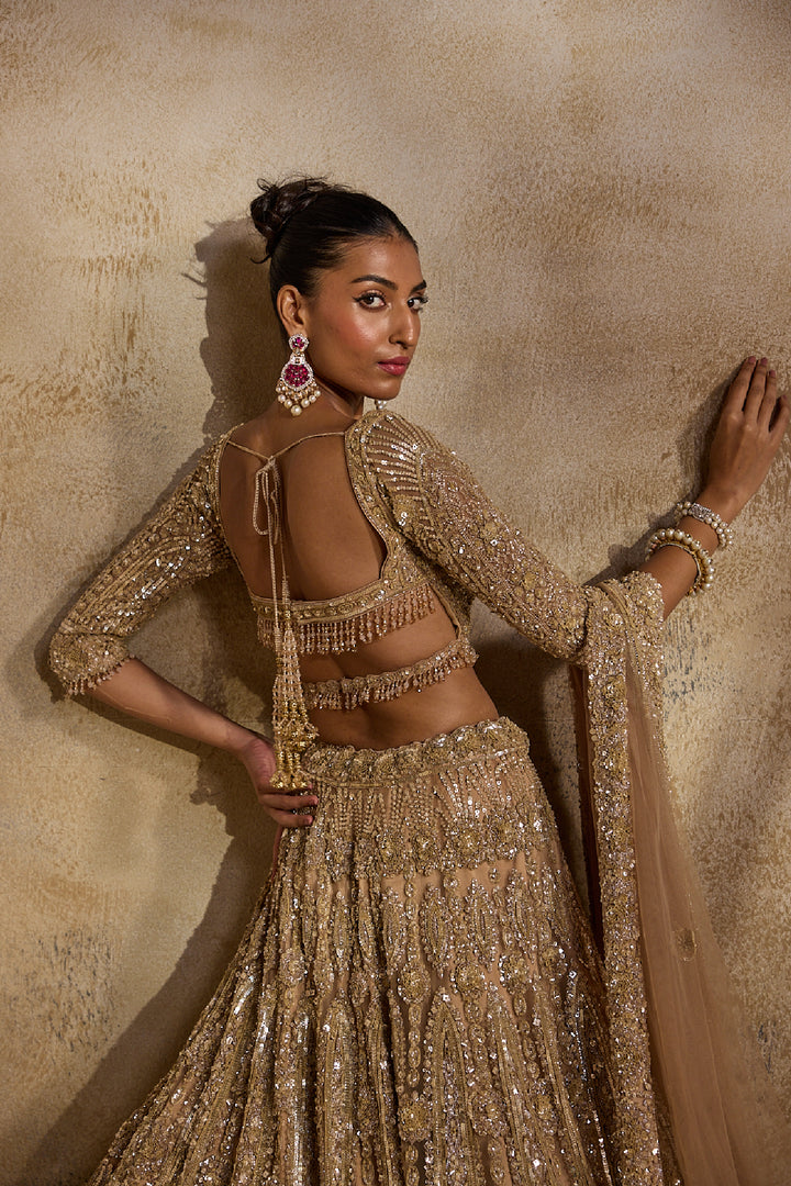 Champagne Gold Lehenga Choli Dupatta