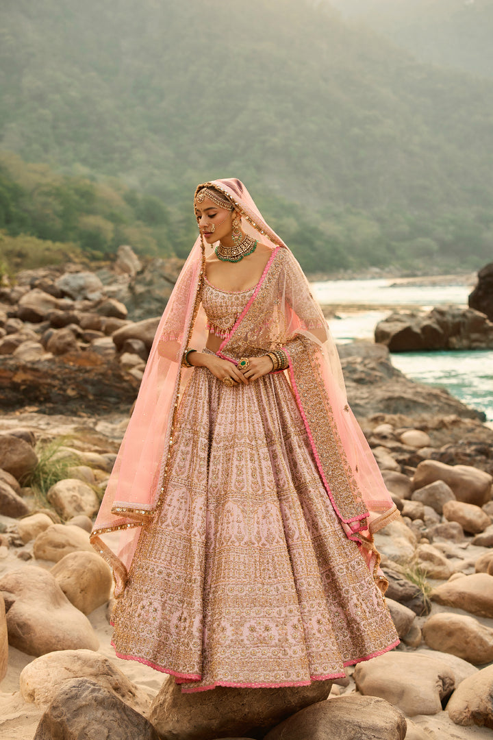 Blush Pink Vintage Lehenga