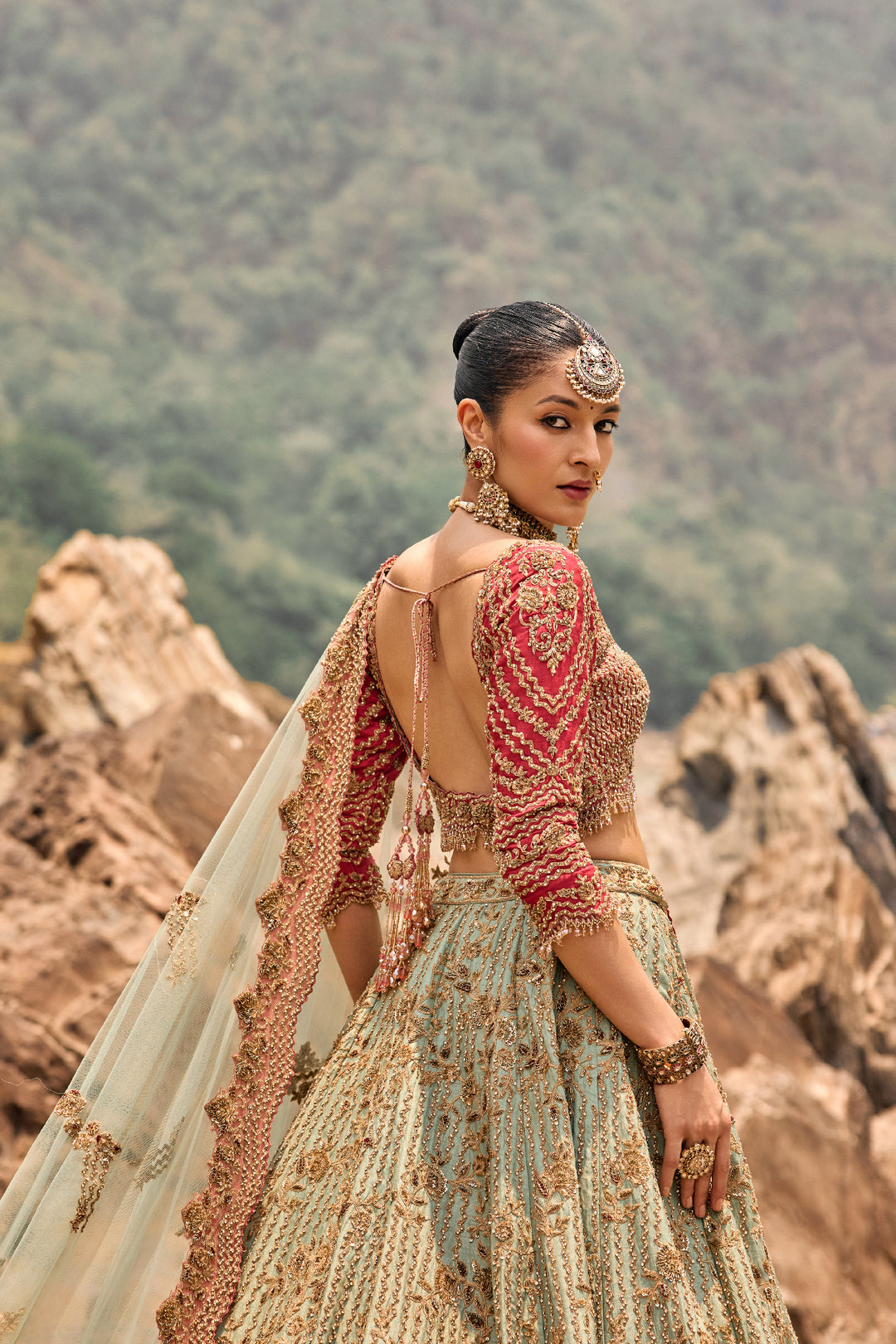 Misty Sage Lehenga