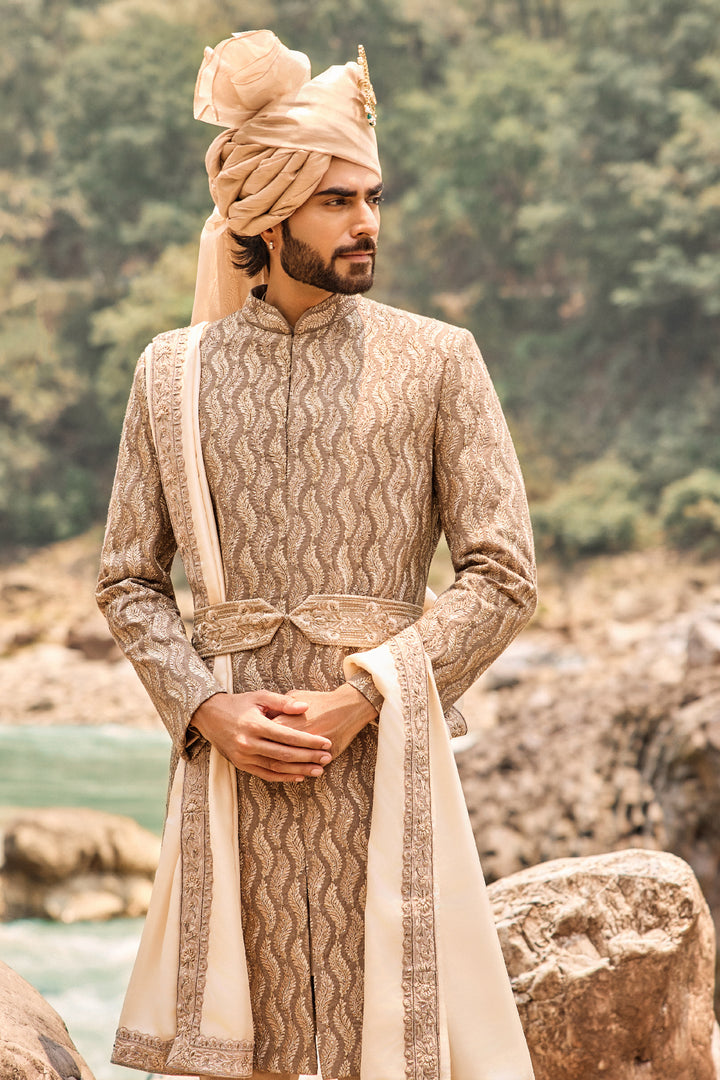 Classic Bronze Sherwani Set