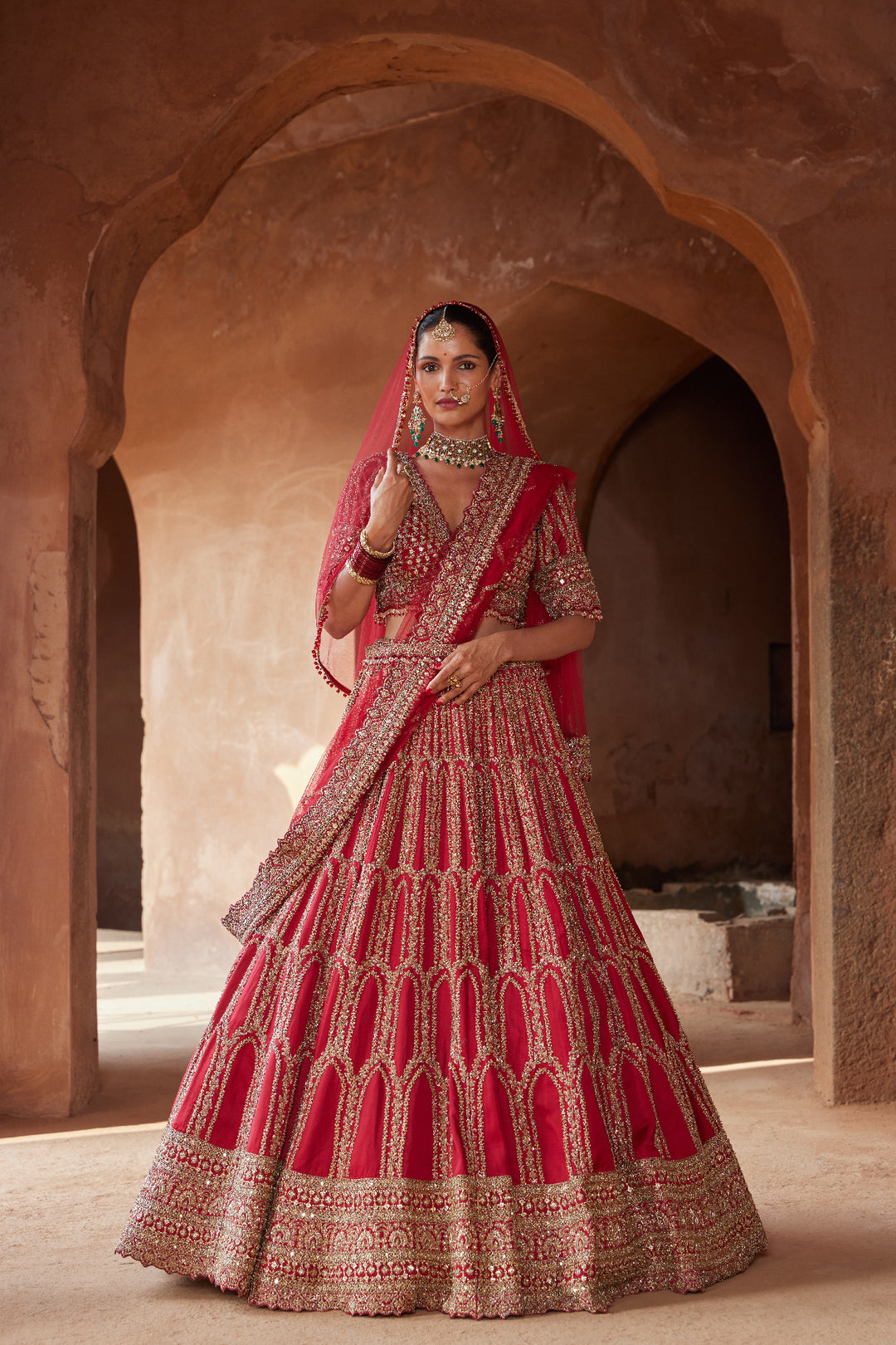 Surkh Zardozi Lehenga