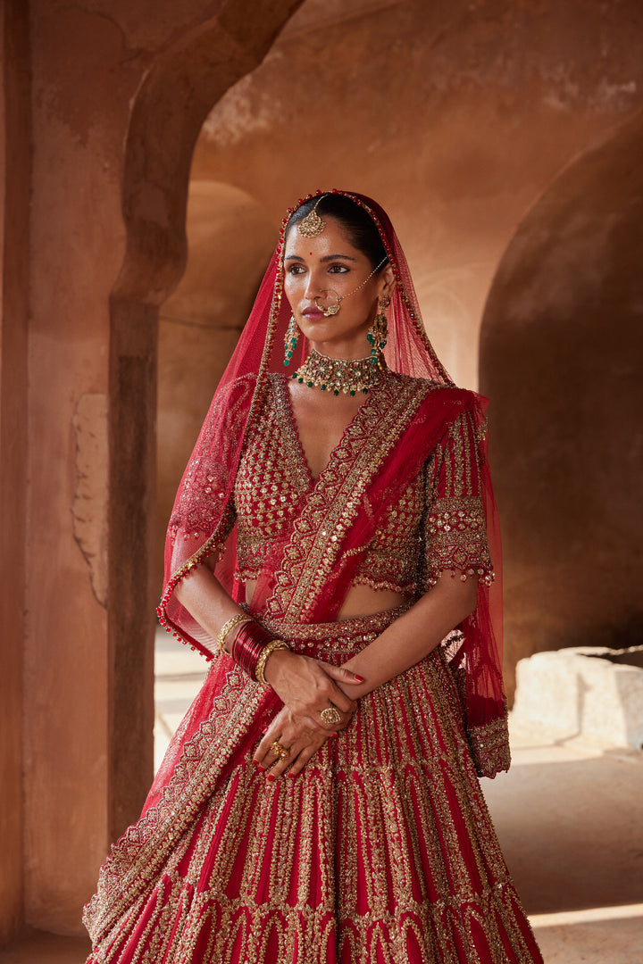 Surkh Zardozi Lehenga