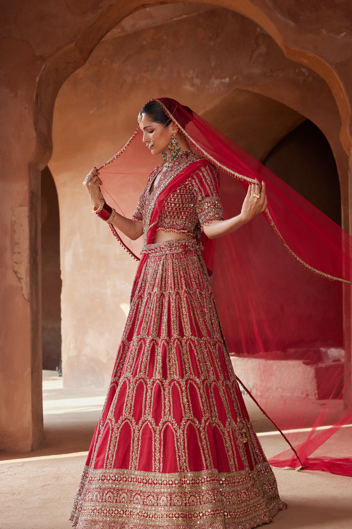 Surkh Zardozi Lehenga
