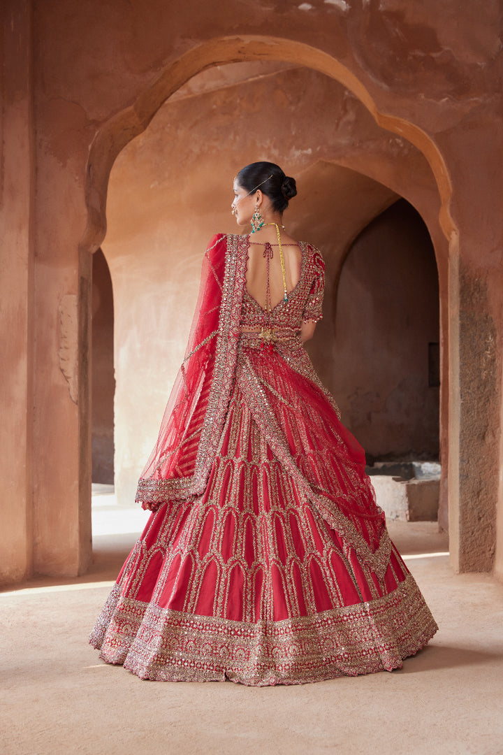 Surkh Zardozi Lehenga