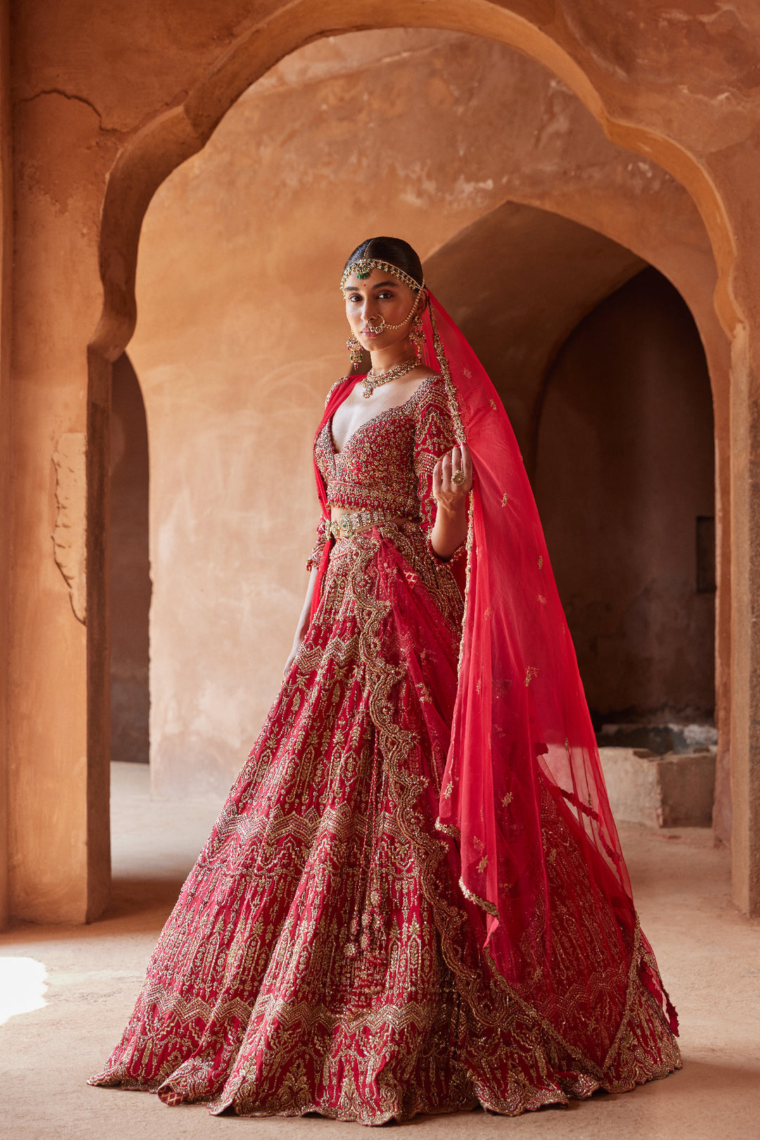Cardinal Bandish Lehenga