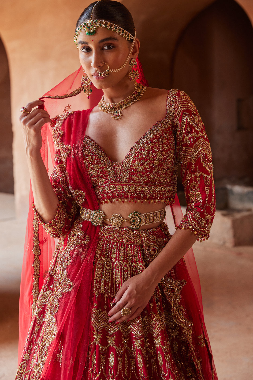 Cardinal Bandish Lehenga