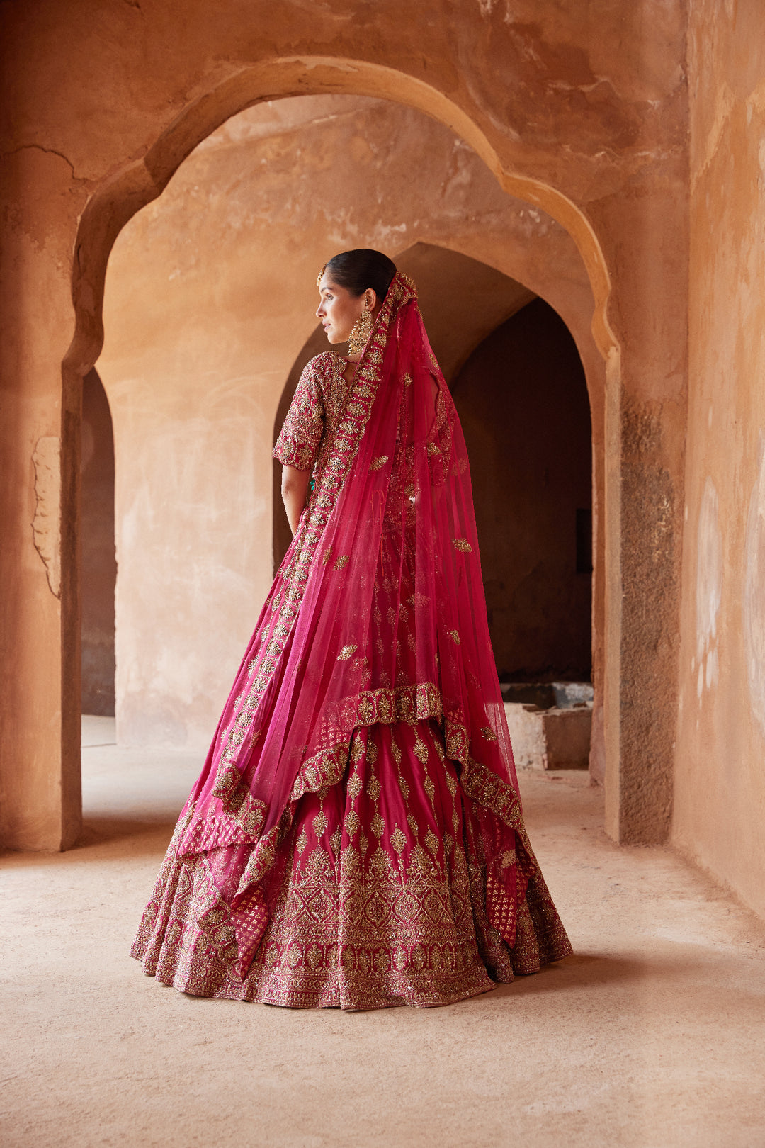 Fuschia Tarrunum Lehenga