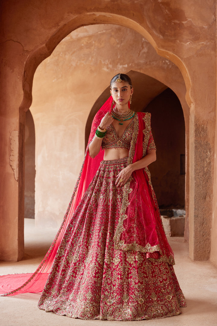 Red Raas Lehenga