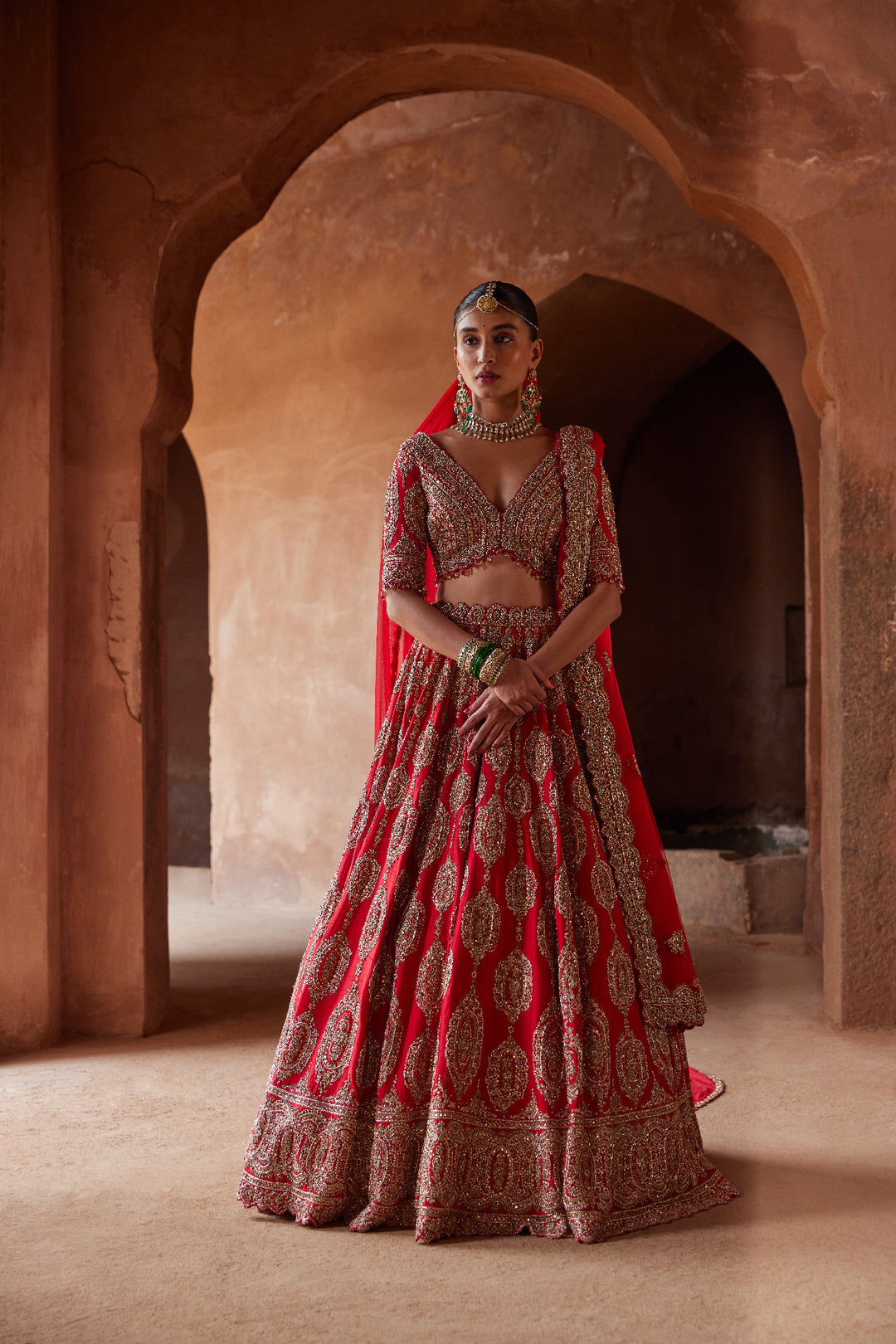 Scarlet Murki Lehenga