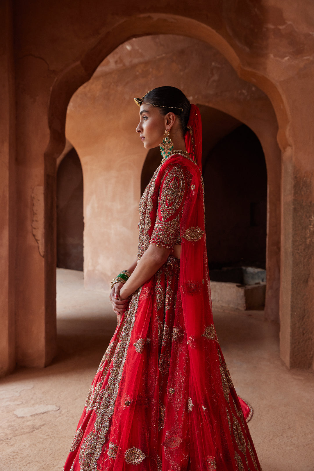 Scarlet Murki Lehenga