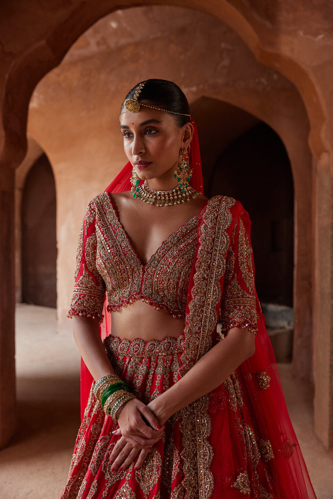 Scarlet Murki Lehenga